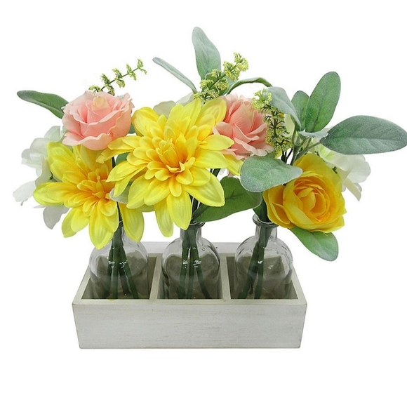 Artificial Mixed Floral Arrangement Table Decor - Picture 1 of 8